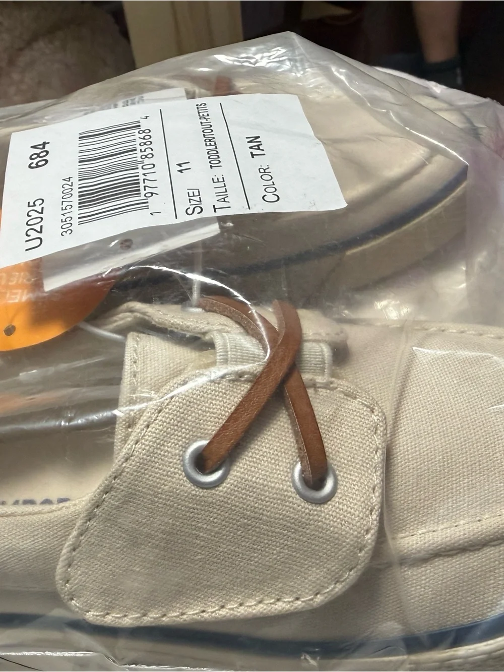 Gymboree Tan Canvas Kids Dress Shoe with Brown Laces